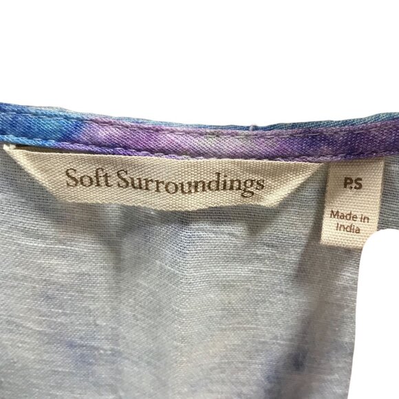 Soft Surroundings Purple Lavender White 3/4 length sleeve Womens Dress  Small Pe - Picture 4 of 4